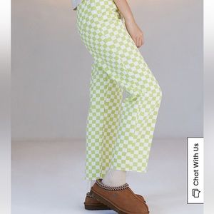 PAC SUN checkered high rise straight jeans